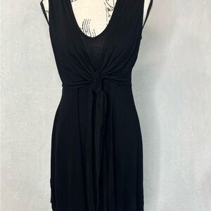 All Saints Dress Women XSmall Black Self Tie Jayda Jersey Stretch Knit Steampunk